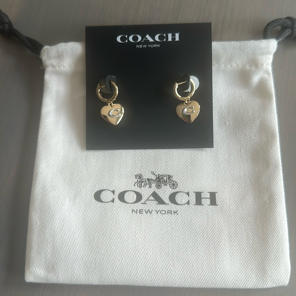 Coach heart earrings